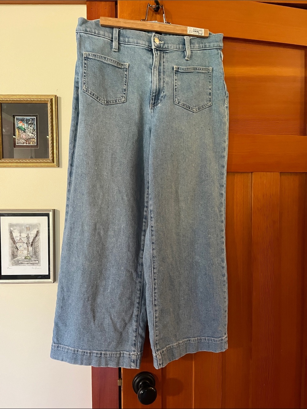 Lands' End Light Blue Cropped Wide-Leg Jeans